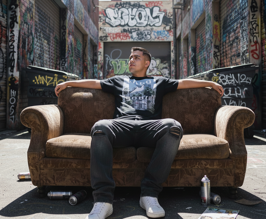 City Bird Black Graphic T Shirt