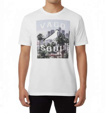 City Bird White Graphic T Shirt