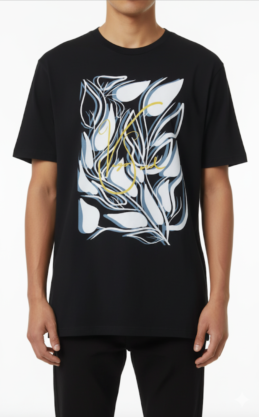Abstract Graphic Tee Black