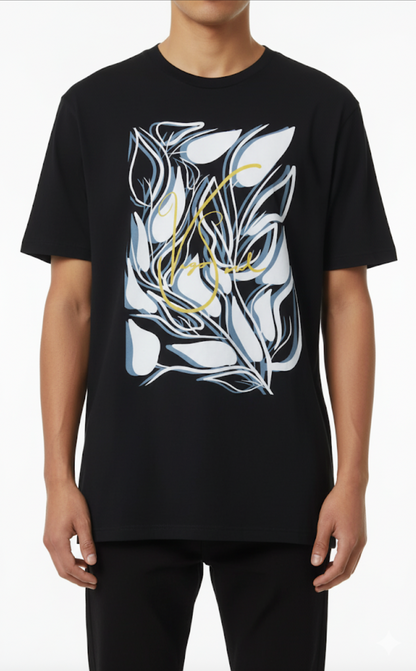 Abstract Graphic Tee Black